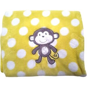 Circo Yellow Monkey Polka Dot‎ Baby Blanket Target Fleece Security Lovey Unisex